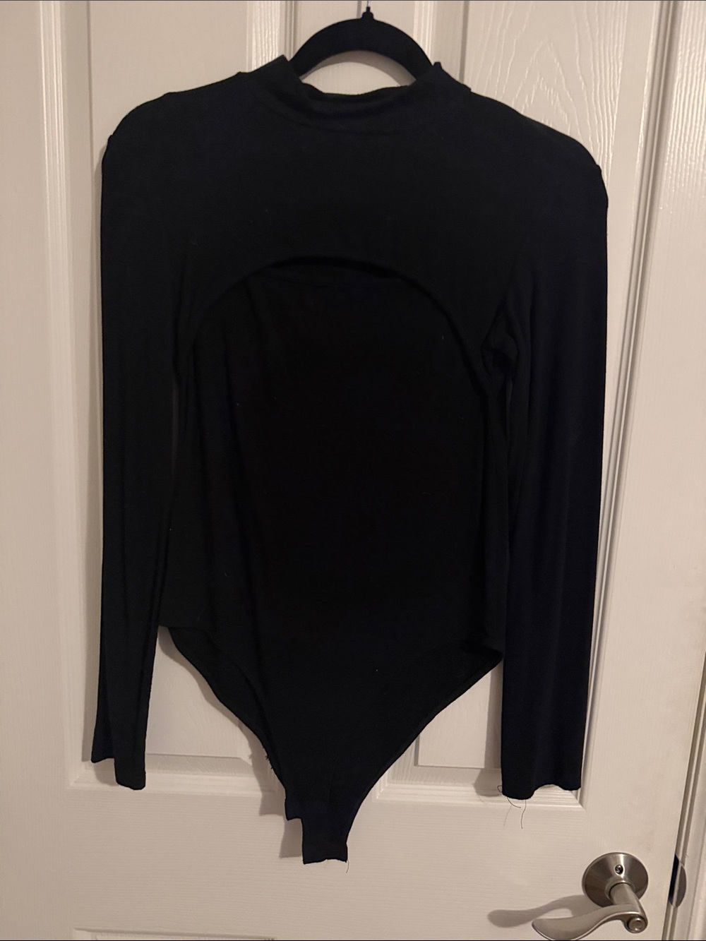 Sleek Black Long-Sleeve Bodysuit with High Neck